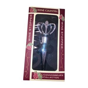 Wine Stopper Decorative Crown - Silver - NIB
